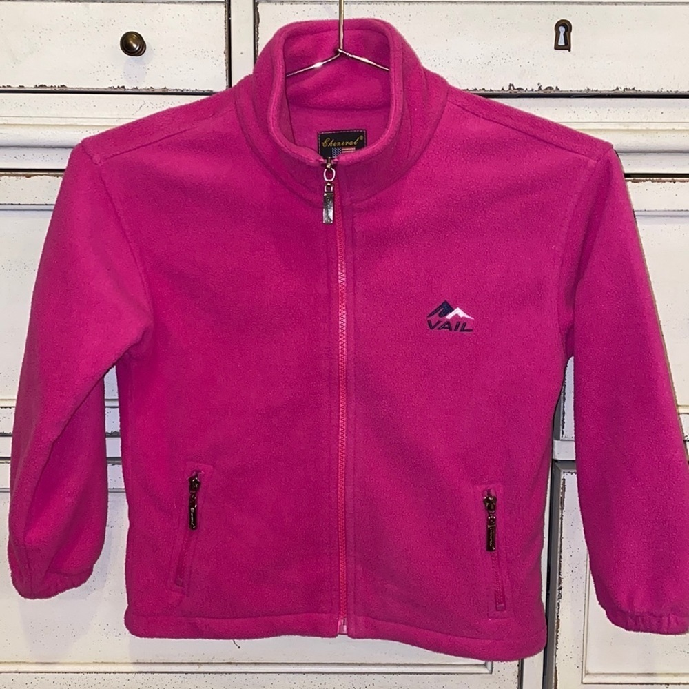 Cheneral Vail pink zip up fleece jacket 2 hand zipper pockets Size Youth Small​​
